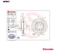 2x BRAKE DISC 09.C657.1X FOR PEUGEOT 308/Hatchback/Van/SW/II HNZ /HNV 1.2L 3cyl