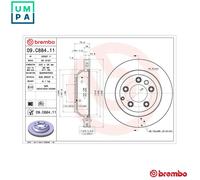 2x BRAKE DISC 09.C884.11 FOR PORSCHE M 05.9E/MCN.RB 3.0L 6cyl CAYENNE SUV