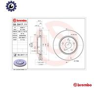 2x BRAKE DISC 09.D417.11 FOR TOYOTA M20A-FXS/3ZR-FAE 2.0L 2ZR-FXE 1.8L 4cyl C-HR