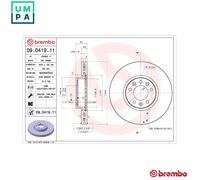 2x BRAKE DISC 09.D419.11 FOR PEUGEOT EXPERT/Platform/Chassis/Van/Bus TOYOTA
