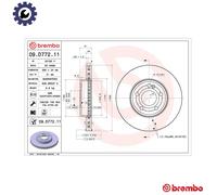 2x BRAKE DISC 09.D772.11 FOR MERCEDES-BENZ B-CLASS/Sports/Tourer A-CLASS 1.3L