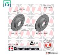 2x BRAKE DISC 100.1236.53 FOR VW NEW/BEETLE GOLF/IV/Mk BER 2.0L AUM/AQA 1.8L