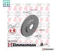 2x BRAKE DISC 100.3313.52 FOR VW AUDI A8L BRK/BKLCARA/CARB/CEXA/BMK 3.0L 6cyl A8