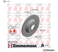 X2 PCS 100.3315.52 BRAKE DISC ZIMMERMANN
