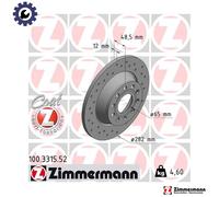 2x BRAKE DISC 100.3315.52 FOR SKODA SUPERB/II/III OCTAVIA/Combi LAURA YETI VW