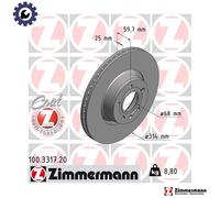 2x BRAKE DISC 100.3317.20 FOR AUDI A6/S6 BPJ/BYK 2.0L CAHB/CAHA/BVG/BRF 2.0L A6