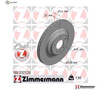ZIMMERMANN 100.3321.20 Brake disc