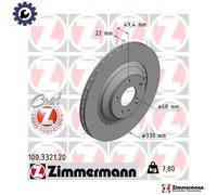 ZIMMERMANN 100.3321.20 Brake disc
