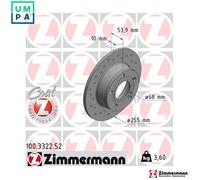 2x BRAKE DISC 100.3322.52 FOR AUDI A6/S6 AJL/APU/ANB/ARK/AWT/AEB 1.8L 4cyl A6 A6