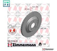 2x BRAKE DISC 100.3336.20 FOR AUDI A6/Allroad/S6 A7/Sportback/S7 CLXB 2.5L 6cyl
