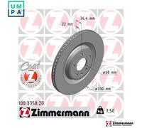 2x BRAKE DISC 100.3358.20 FOR AUDI CREC/CMDA/CTUB/CGXC 3.0L 6cyl A8