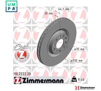 2x BRAKE DISC 110.2222.20 FOR ALFA ROMEO 552 73 835 2.0L 46335692 2.1L 4cyl