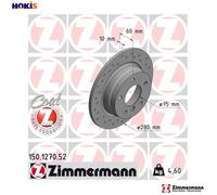 ZIMMERMANN SPORT COAT Z Brake disc 150.1270.52 280 10 6/5 5 120 solid, Perforated Coated High-carbon BMW: 3 Coupe, 3 Convertible, 3 Saloon