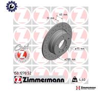 ZIMMERMANN SPORT COAT Z Brake disc 150.1270.52 280 10 6/5 5 120 solid, Perforated Coated High-carbon BMW: 3 Coupe, 3 Convertible, 3 Saloon