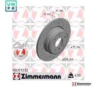 2x BRAKE DISC 150.1272.52 FOR BMW 8/E3/E31 M51D25 2.5L M52B28 2.8L M57D30 2.9L