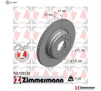 2x BRAKE DISC 150.1281.20 FOR BMW 7/E38 M67D39 3.9L 8cyl 7 E38 M73B54 5.4L 12cyl