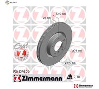 ZIMMERMANN 150.1291.20 Brake disc