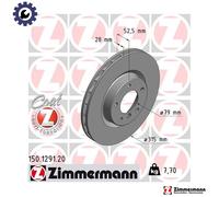 ZIMMERMANN 150.1291.20 Brake disc