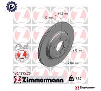 ZIMMERMANN 150.1295.20 Brake disc