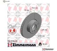 2x BRAKE DISC 150.1296.20 FOR BMW M47D20 2.0L 4cyl 5 E39 M54B30 3.0L M57D30 2.9L