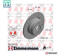 2x BRAKE DISC 150.1299.52 FOR BMW X5/SAV/E53 M57D30 M54B30 3.0L M57D30 2.9L 6cyl