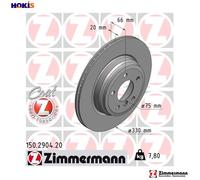2x BRAKE DISC 150.2904.20 FOR BMW N55 B30 A 3.0L 6cyl 3 SERIES N47D20C B47D20