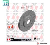 2x BRAKE DISC 150.2938.20 FOR MINI CLUBMAN N12 B14 A 1.4L W10 B14 A 1.4L 4cyl