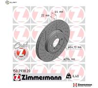 2x BRAKE DISC 150.2938.20 FOR MINI CLUBMAN W17 D14 /1ND 1.4L N12 B14 A 1.4L 4cyl