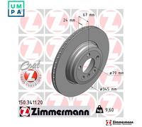 2x BRAKE DISC 150.3411.20 FOR BMW 7/E65/E66 M67D39 3.9L N62B44A 4.4L 8cyl 6.0L
