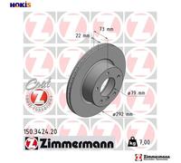 2x BRAKE DISC 150.3424.20 FOR BMW N46B20CB/B/C/BD 2.0L 4cyl 3 E90