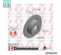 2x BRAKE DISC 150.3425.52 FOR BMW N47D20C/A M47D20 N46B20B N43B20A 2.0L N45B16