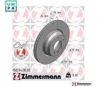 2x BRAKE DISC 150.3428.20 FOR BMW N52 B25 BF 2.5L 6cyl 3 SERIES N47D20C/D 2.0L