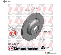 2x Brake disc internally vented 150.3428.20 ZIMMERMANN for BMW 3 Touring X1 3 1