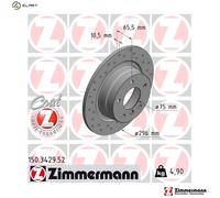 2x Brake disc solid 150.3429.52 ZIMMERMANN for BMW 1 3 1 Coupe