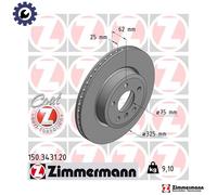 ZIMMERMANN 150.3431.20 Brake disc