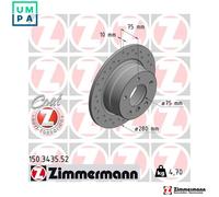 2x BRAKE DISC 150.3435.52 FOR BMW Z4/Roadster/E85 N46B20B 2.0L 4cyl N52B25 2.5L