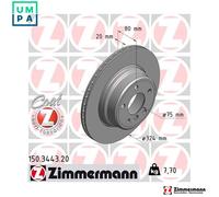 2x BRAKE DISC 150.3443.20 FOR BMW X5/SAV/E53 M62B46 4.6L N62B44A 4.4L N62B48