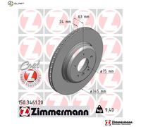 ZIMMERMANN Brake Disc 150.3461.20 - Externally Vented - for BMW E60