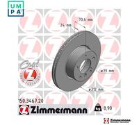 2x BRAKE DISC 150.3467.20 FOR BMW N46B20B/B20CD/B20E/B20CC 2.0L N20B20D N43B20