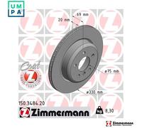 2x BRAKE DISC 150.3484.20 FOR BMW N20B20D/B20A/B20C 2.0L 4cyl 5 SERIES 2.5L 6cyl