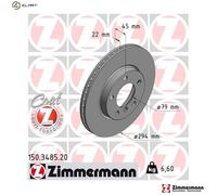 ZIMMERMANN 150.3485.20 Brake disc