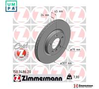 2x BRAKE DISC 150.3486.20 FOR MINI COUNTRYMAN/COOPER PACEMAN/HATCH/PEQUENO 1.6L