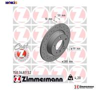 2x BRAKE DISC 150.3487.52 FOR MINI COUNTRYMAN/COOPER PACEMAN/HATCH/PEQUENO 2.0L