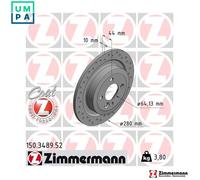 2x BRAKE DISC 150.3489.52 FOR MINI CLUBMAN N12 B14 A 1.4L 9HZ /W16 D16 1.6L