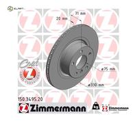 ZIMMERMANN COAT Z Brake disc 150.3495.20 330 20 6/5 5 120 internally vented Coated High-carbon BMW: X3, X4