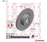 ZIMMERMANN COAT Z Brake disc 150.3495.20 330 20 6/5 5 120 internally vented Coated High-carbon BMW: X3, X4