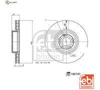 2x BRAKE DISC 186190 FOR MERCEDES-BENZ OM 654.920 2.0L 4cyl GLE