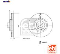 2x BRAKE DISC 186350 FOR MERCEDES-BENZ VITO/Tourer/Van EQV