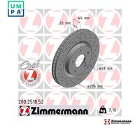 2x BRAKE DISC 200.2518.52 FOR NISSAN QR25 2.5L MR20DE 2.0L HR16DE 1.6L 4cyl 1.5L