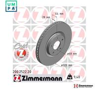 2x BRAKE DISC 200.2522.20 FOR RENAULT KOLEOS/SUV NISSAN DUALIS QASHQAI/+2 2.5L